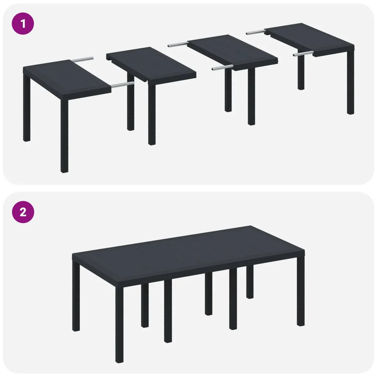 Outdoor Garden Dining Set 9 Piece Anthracite Polypropylene Table Chairs Patio