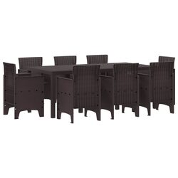 Value-Driven 9-Piece Brown Garden Dining Set