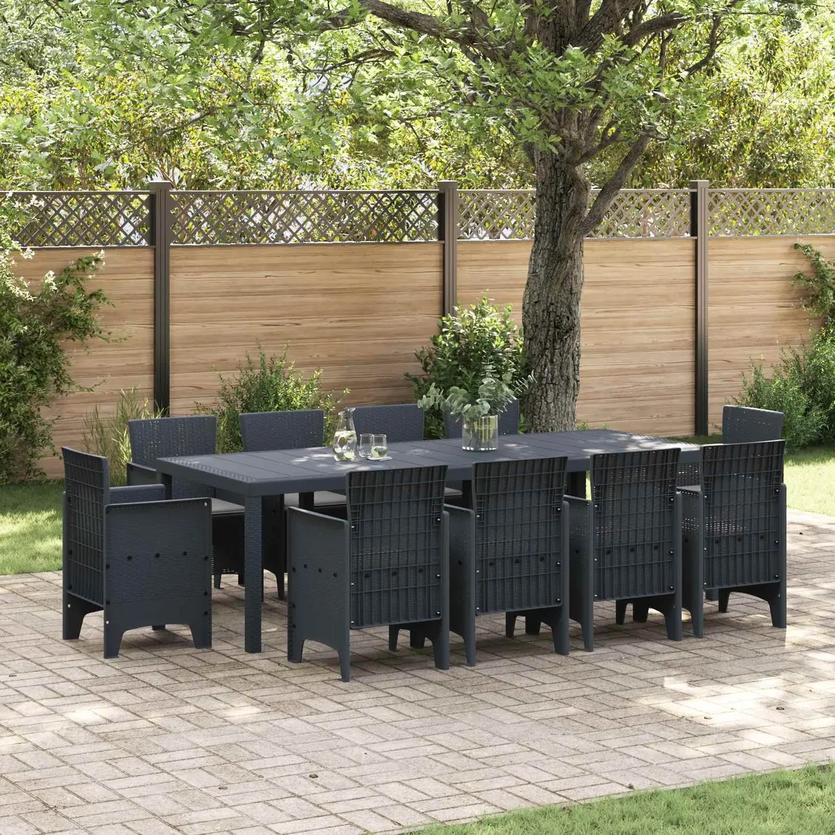 11-Piece Dining Set for Outdoor Use