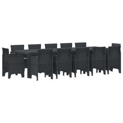 Reliable 13-Piece Anthracite Dining Set for Outdoors