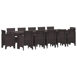 Reliable 13-Piece Rattan Outdoor Dining Set