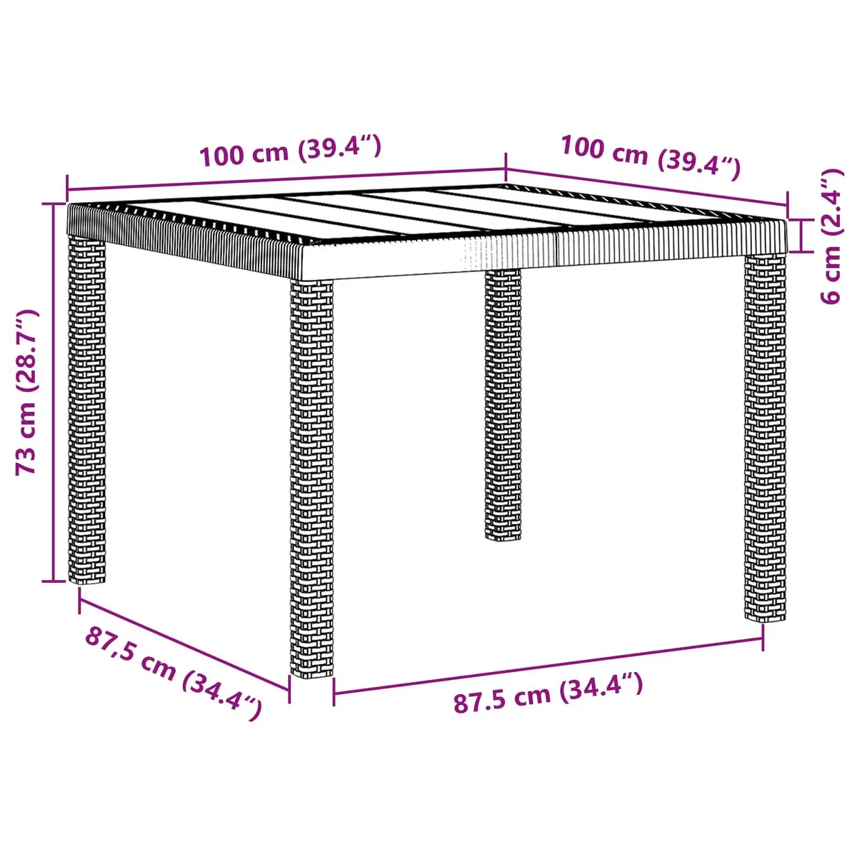 Garden Dining Set 3pcs Outdoor Patio Table Chairs Anthracite