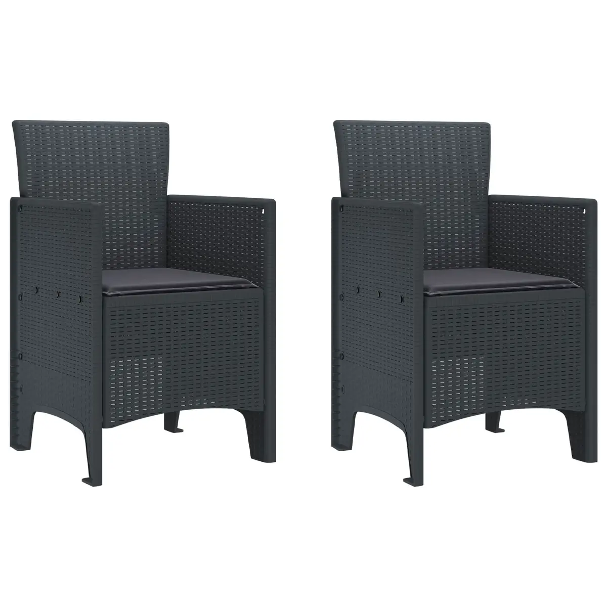 Garden Dining Set Outdoor Patio Table Chairs 3 pcs Anthracite
