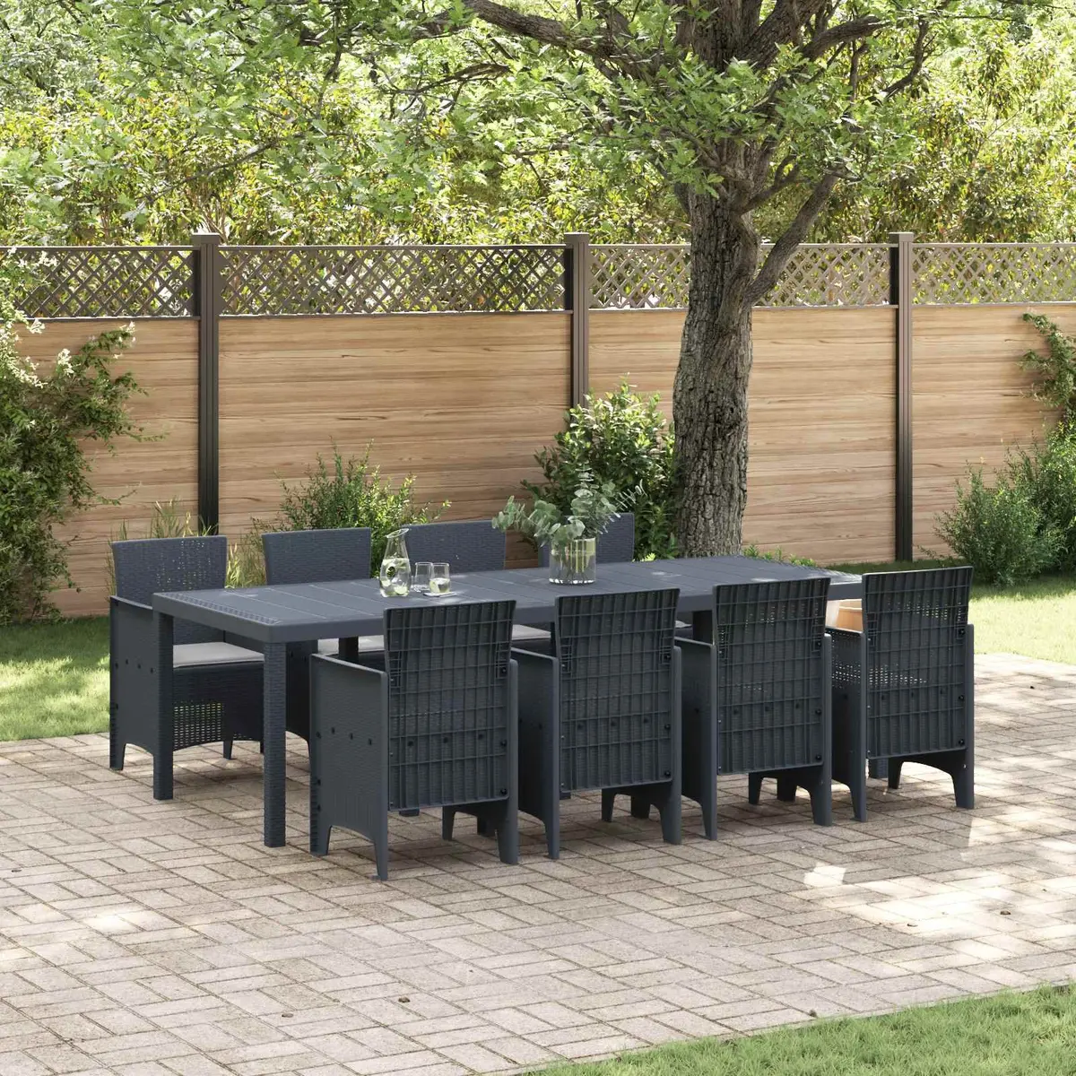 9-Piece Anthracite Outdoor Dining Set