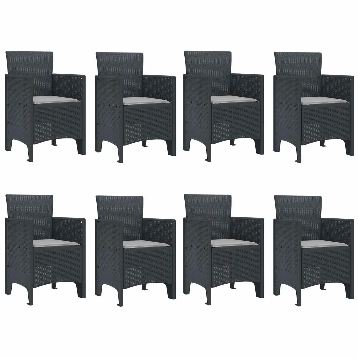 9-Piece Anthracite Outdoor Dining Set