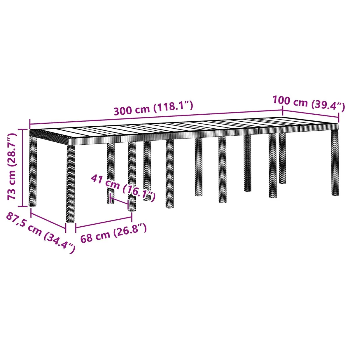 Outdoor Dining Set 11 Pieces Rectangular Table Chairs Poly Rattan Anthracite Cream Cushions