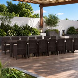 Reliable 15-Piece Garden Dining Set with Cushions