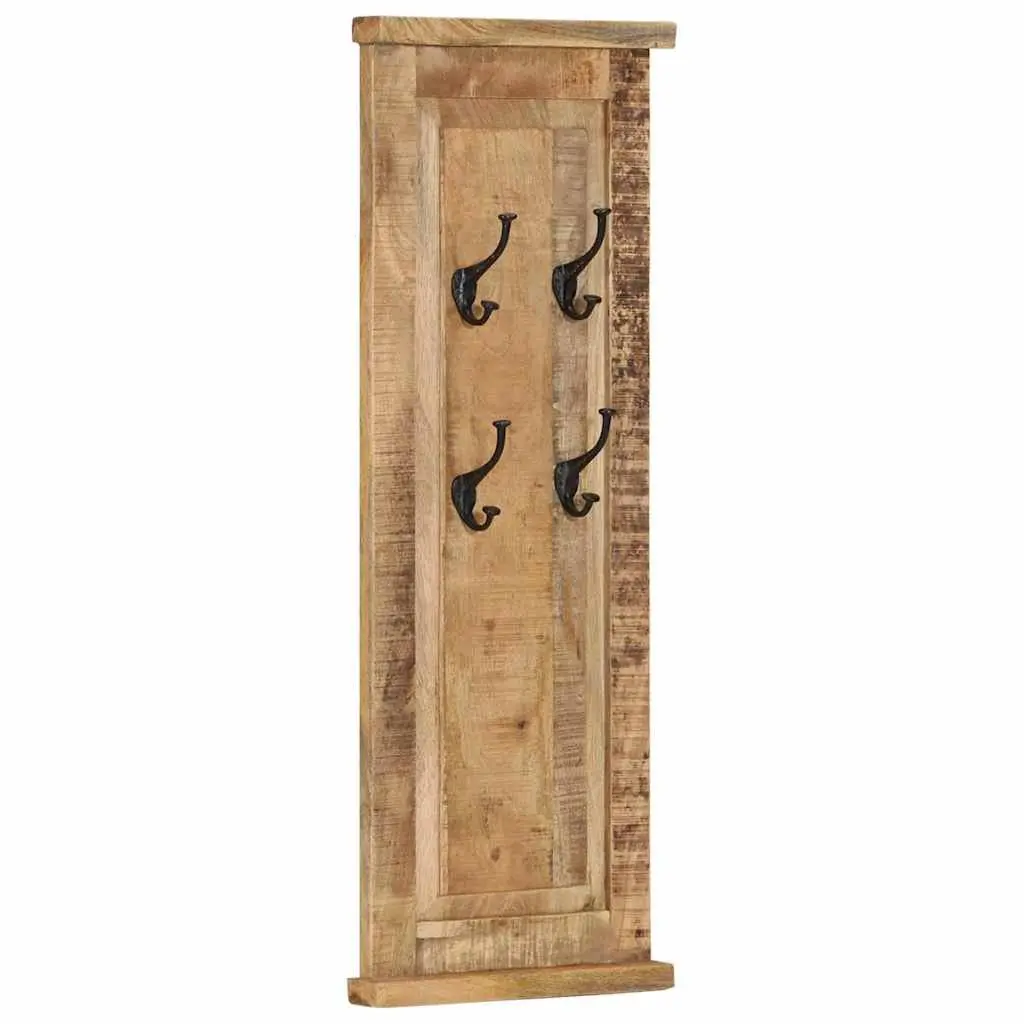 Coat Racks 2 Pieces Wall-Mounted Solid Wood Brown Retro Hooks