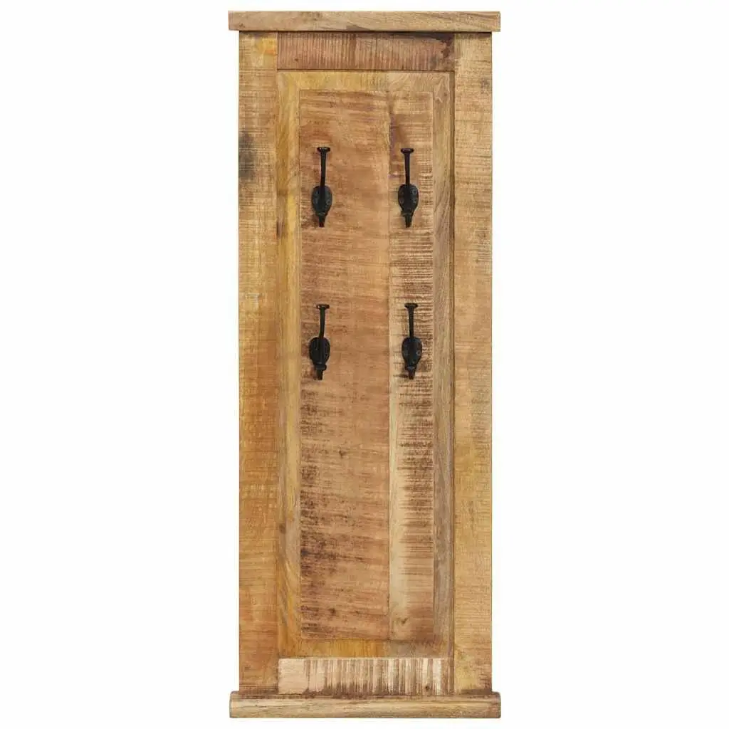 Coat Racks 2 Pieces Wall-Mounted Solid Wood Brown Retro Hooks