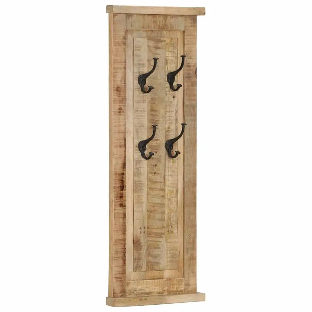 Coat Racks 2 Pieces Wall-Mounted Solid Wood Brown Retro Hooks