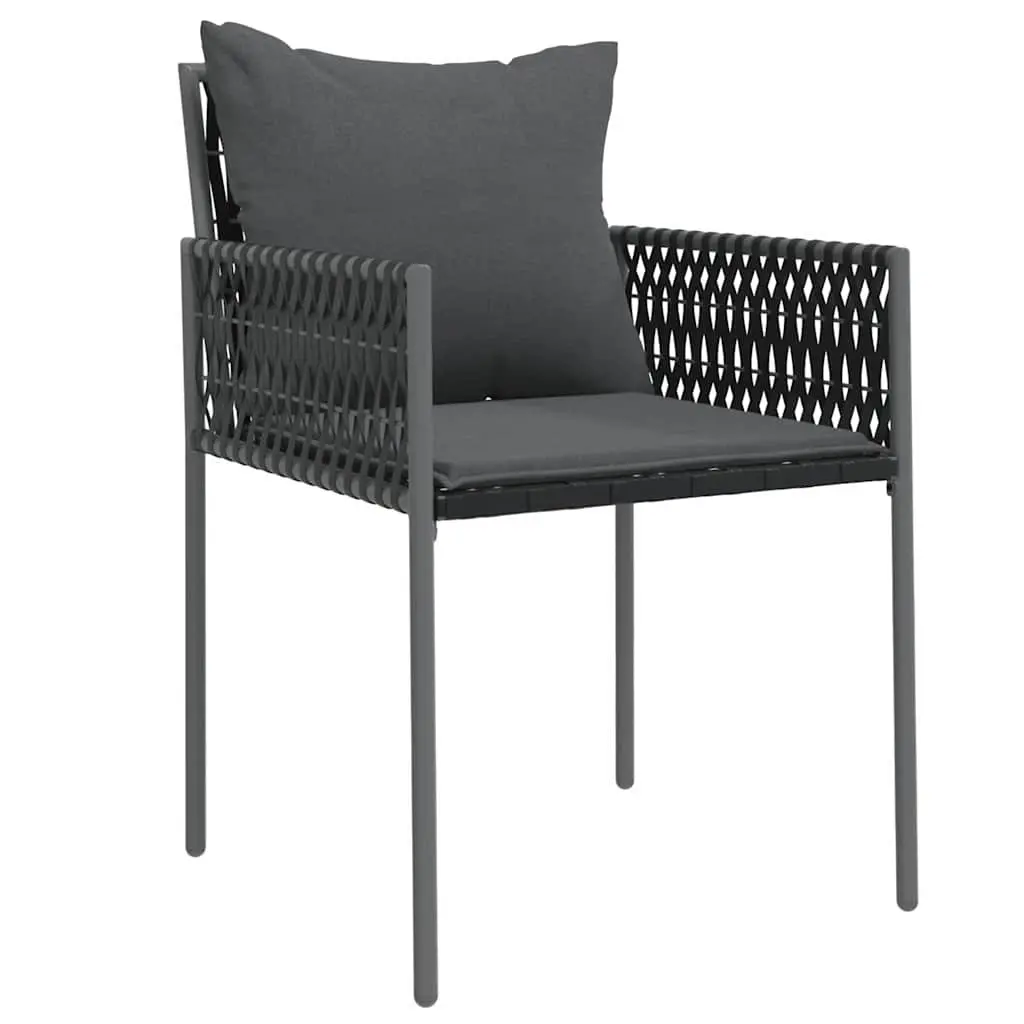 5-Piece Black Grey Dining Set for Outdoor Spaces