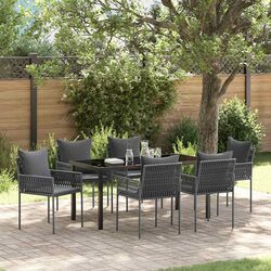 Value-Driven 7 Piece Outdoor Dining Set in Black Grey