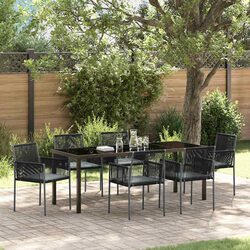 Reliable 7-Piece Black Outdoor Dining Set
