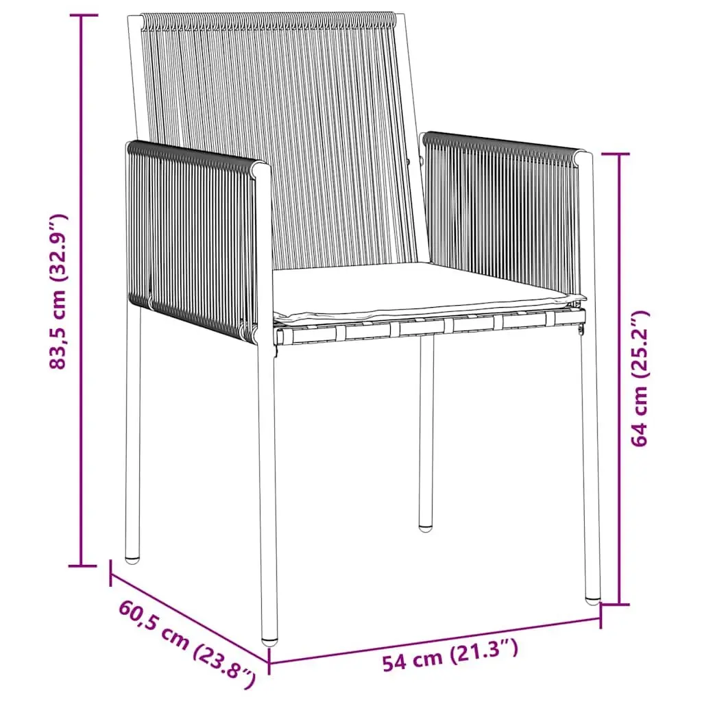 7-Piece Black Outdoor Dining Set