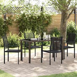 Reliable Black Steel 5-Piece Garden Dining Set