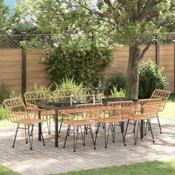Comfortable 9-Piece Outdoor Garden Dining Set
