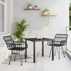 Warm and Reliable Black Steel Garden Dining Set