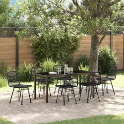 Reliable 7-Piece Black Garden Dining Set for Your Home