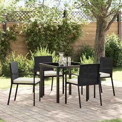 Comfortable Black Steel Dining Set for Gardens