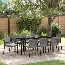 Value-Driven 9-Piece Outdoor Dining Set in Grey