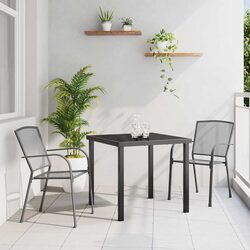Garden Dining Set 3 Pieces Outdoor Furniture Anthracite Powder-Coated Steel