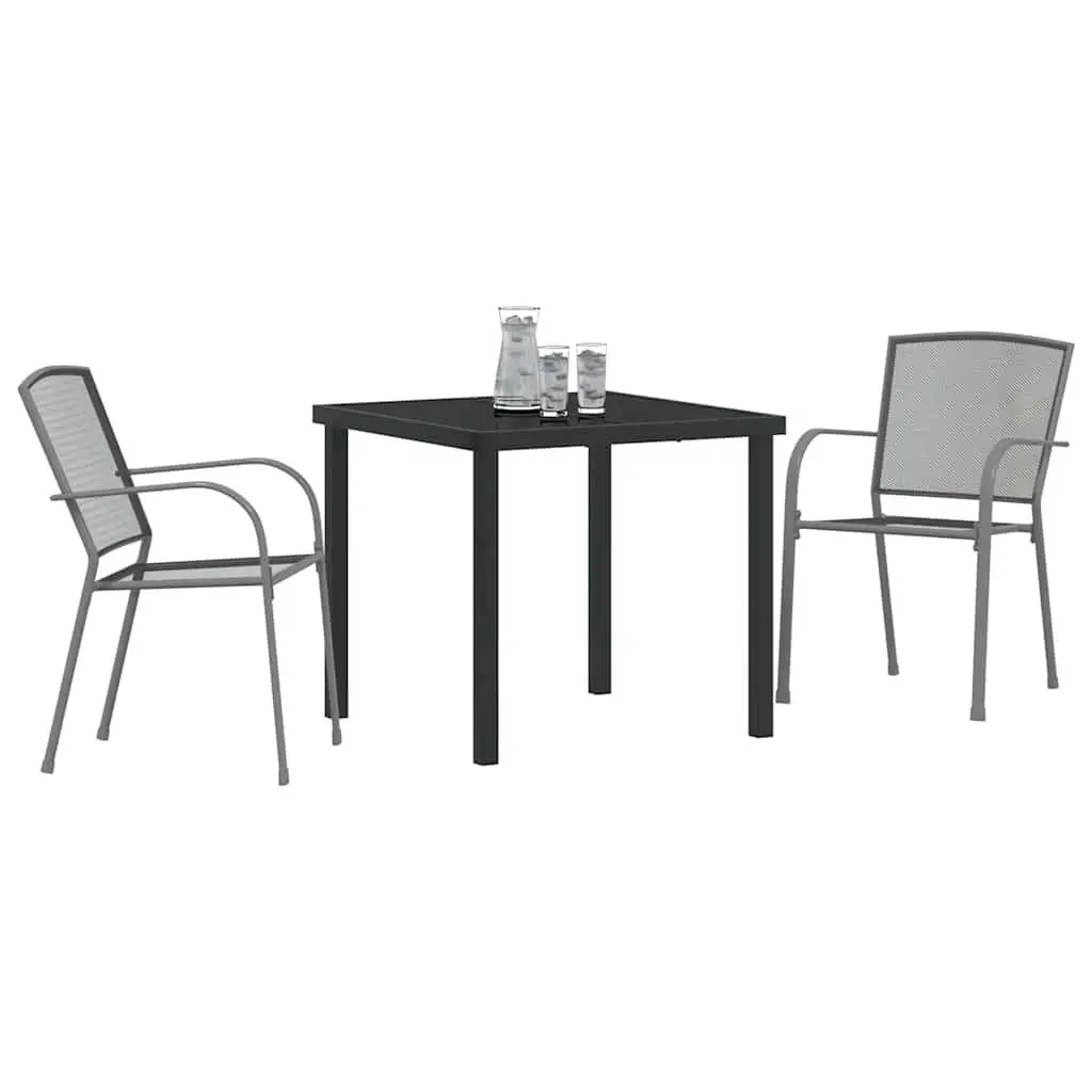 Garden Dining Set 3 Pieces Outdoor Furniture Anthracite Powder-Coated Steel
