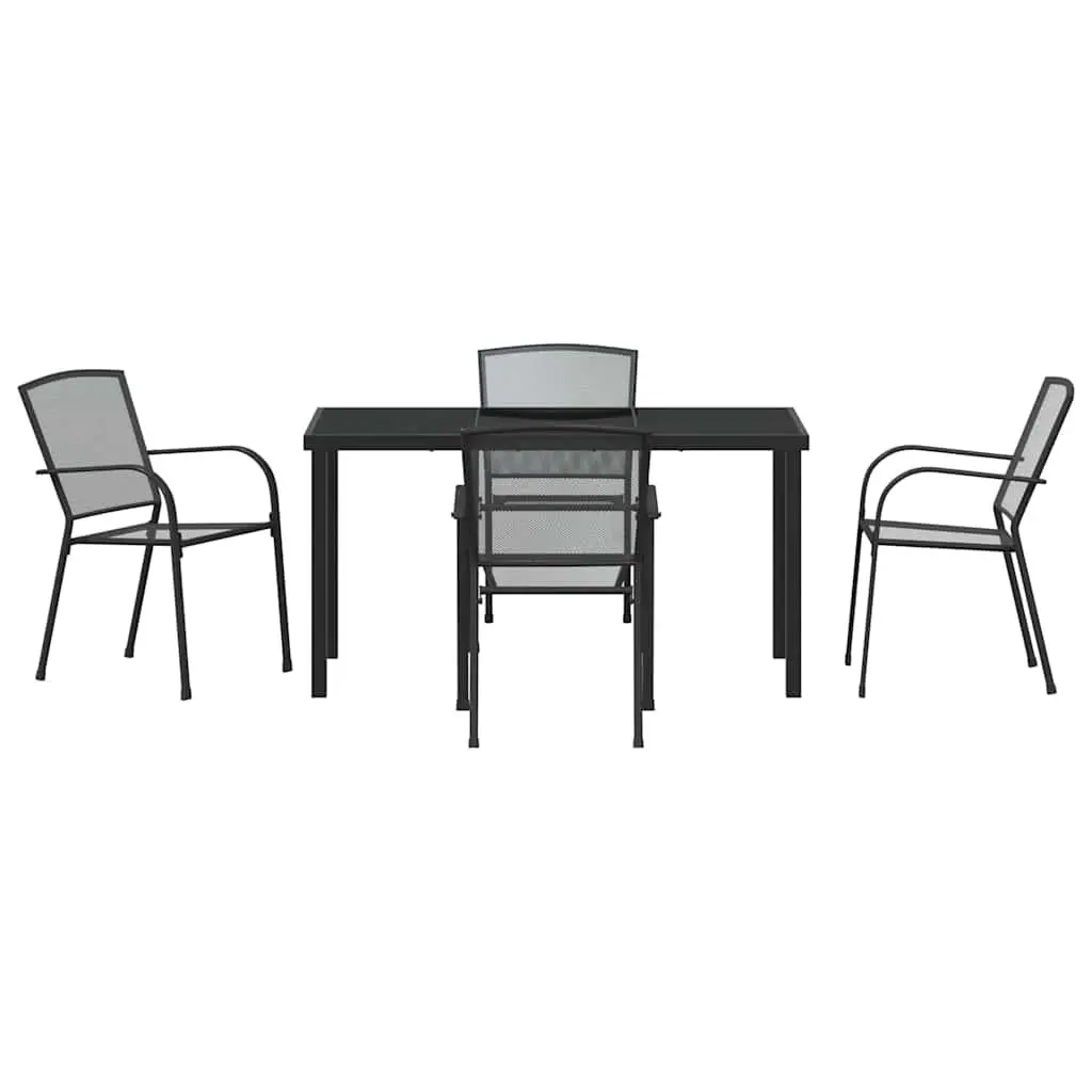 Garden Dining Set 5 Piece Rectangular Table and Chairs Anthracite Outdoor Furniture