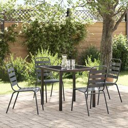 Warm and Inviting 5-Piece Outdoor Dining Set in Anthracite