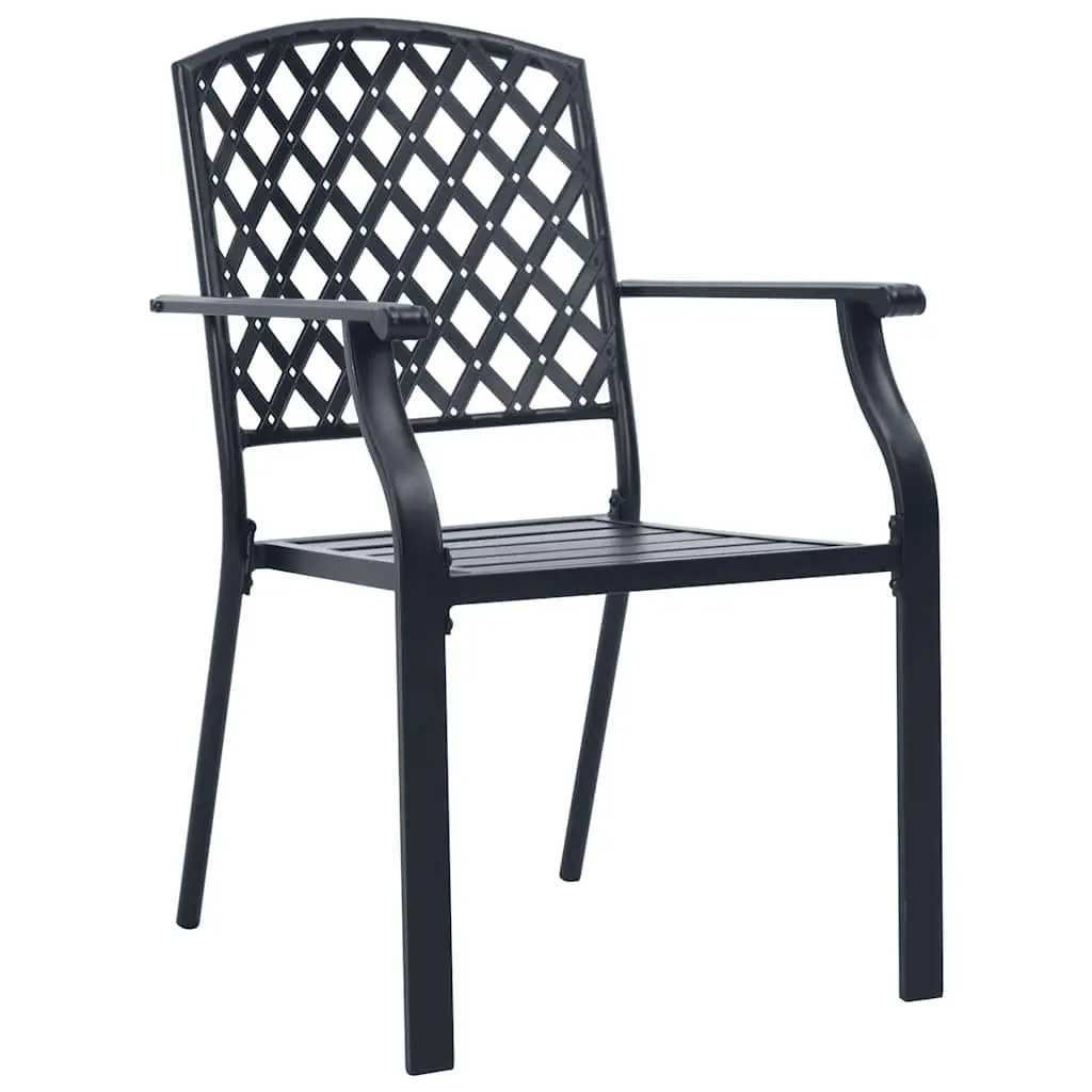 Garden Dining Set 5 Pieces Outdoor Furniture Anthracite Steel Frame Tempered Glass