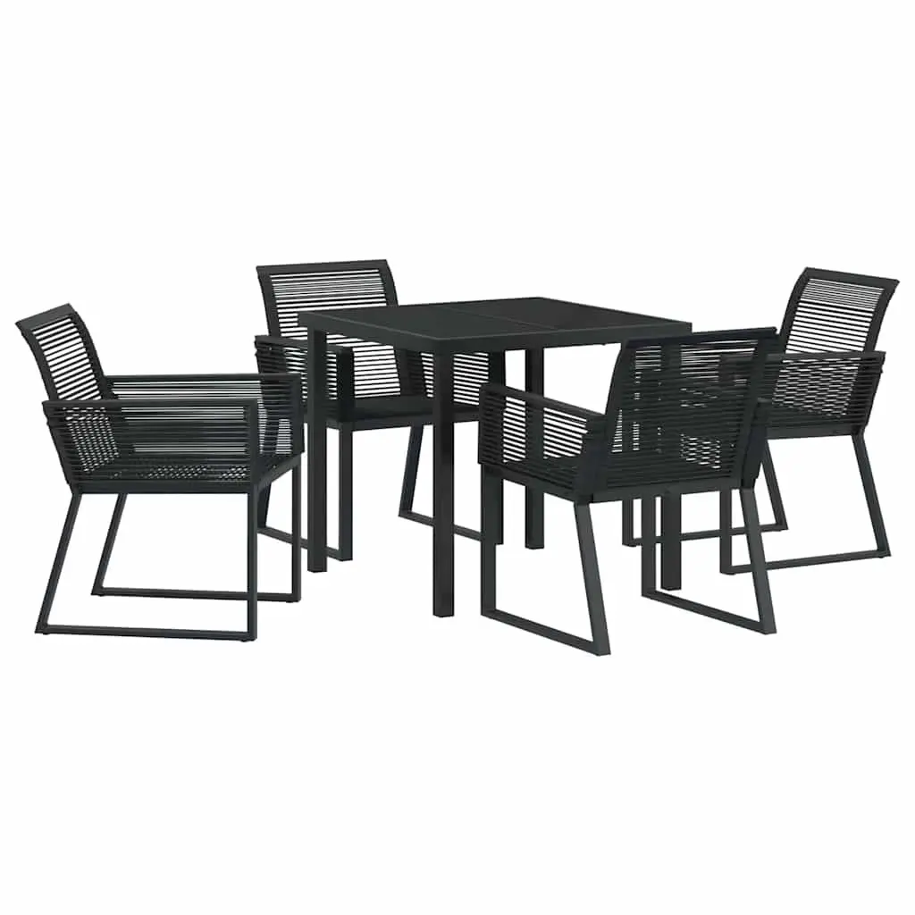 5-Piece Black Steel Dining Set