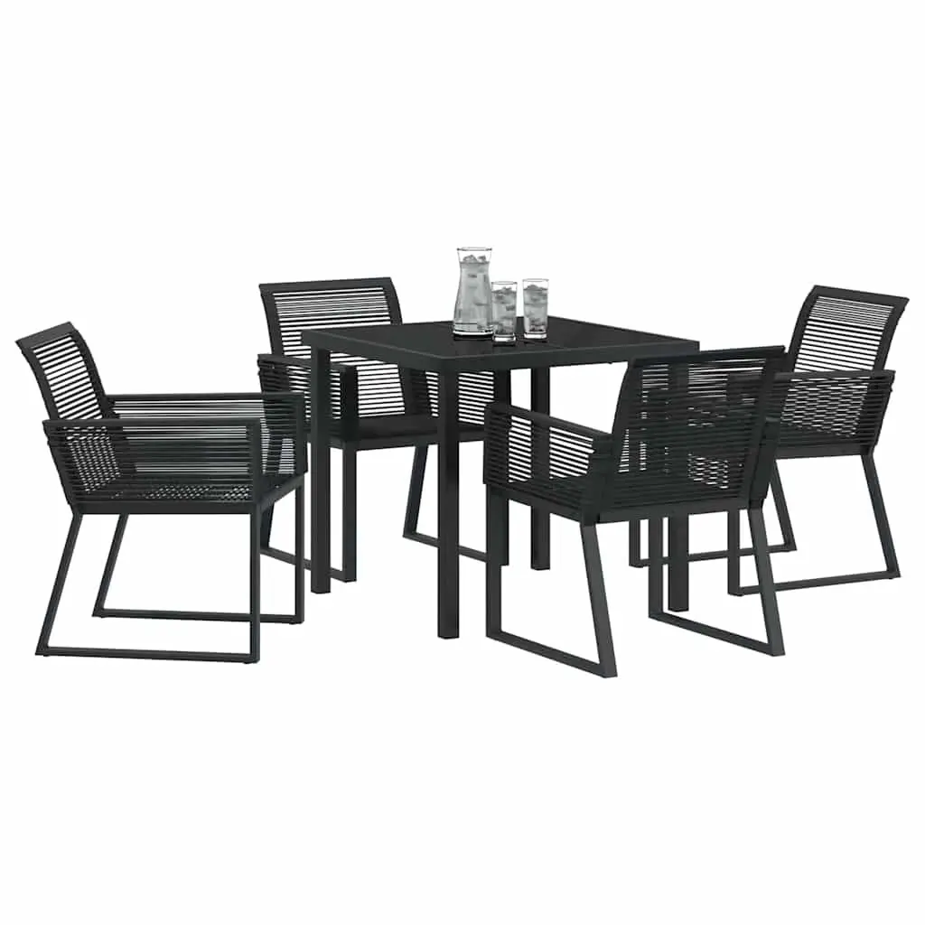 5-Piece Black Steel Dining Set