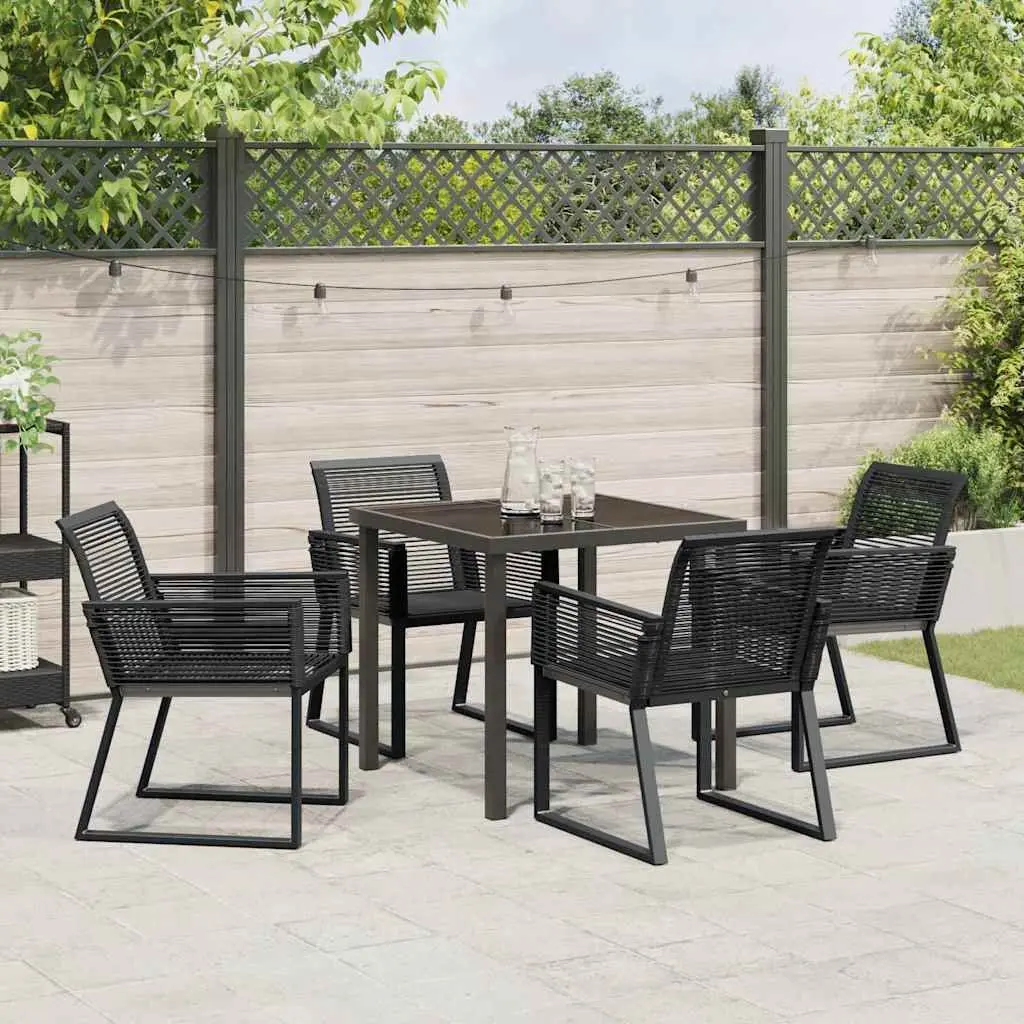 5-Piece Black Steel Dining Set