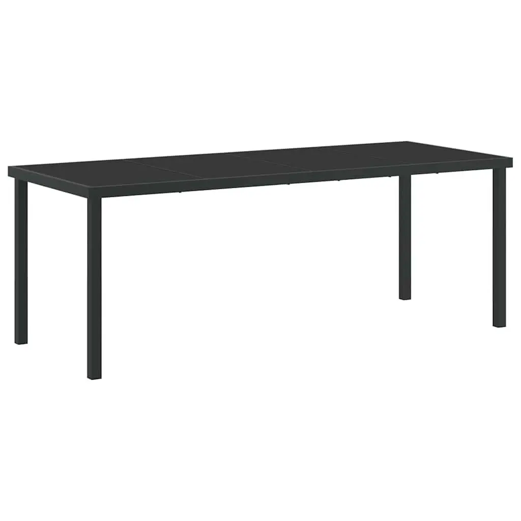 Garden Dining Set 9 Pieces Black Steel Frame Outdoor Furniture Patio Rattan