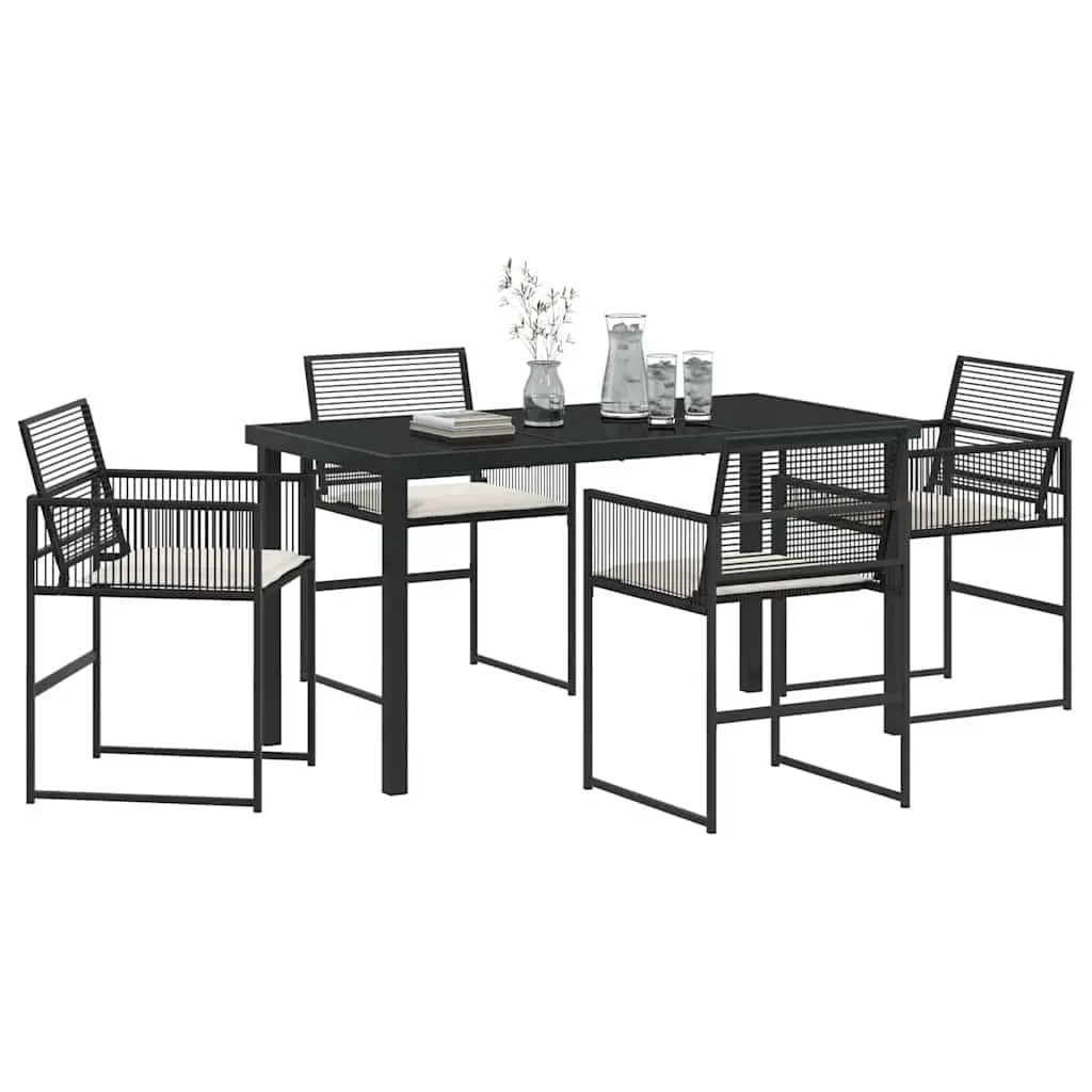 5-Piece Black Outdoor Dining Set for Easy Use