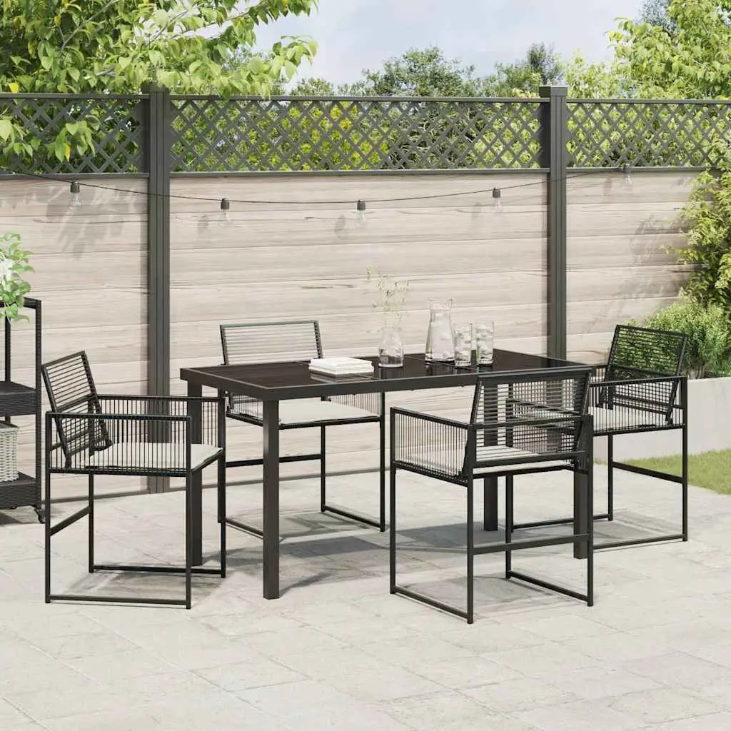 5-Piece Black Outdoor Dining Set for Easy Use