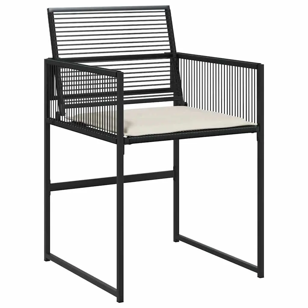 Garden Dining Set 5 Pieces Black Poly Rattan Outdoor Furniture Terrace Patio