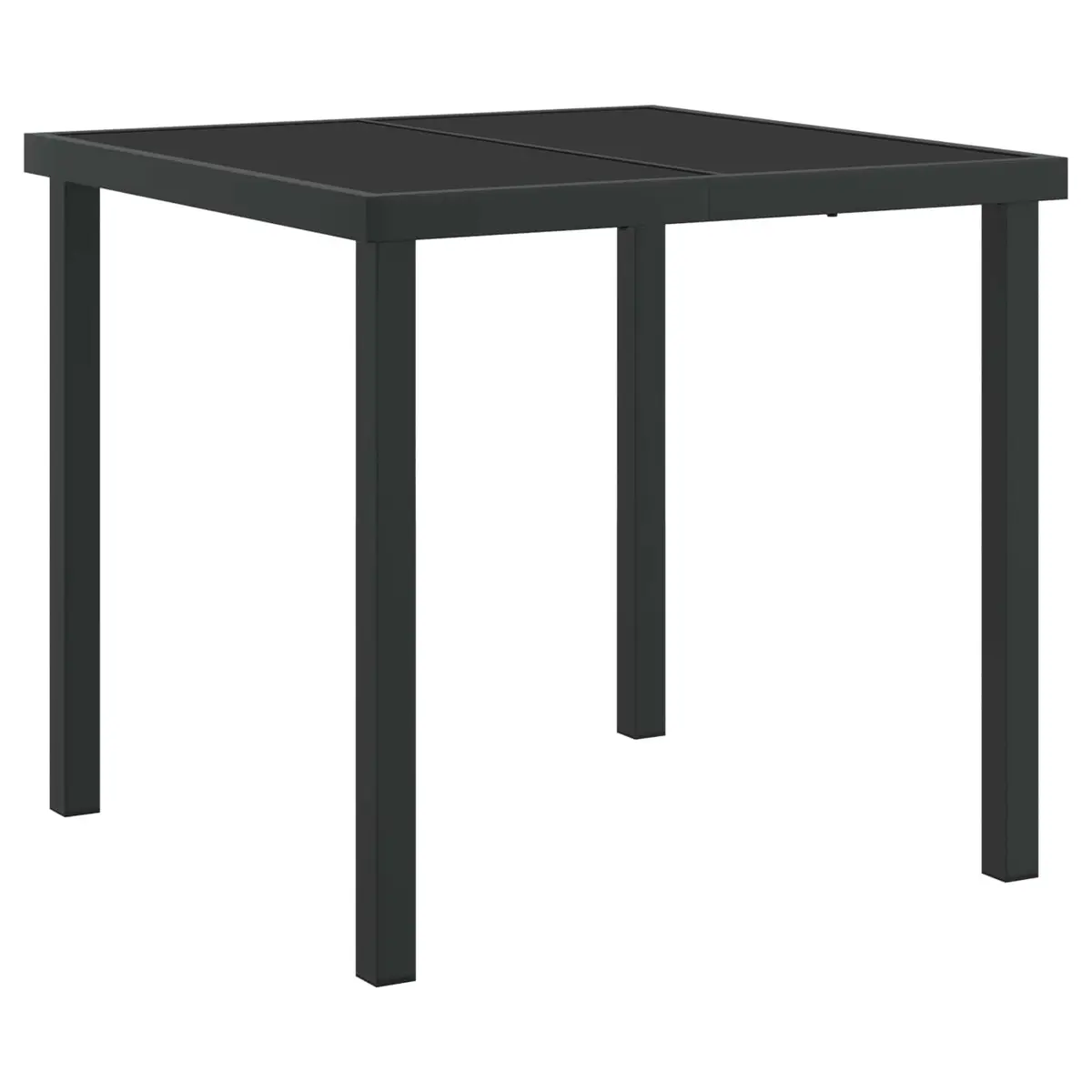 Garden Dining Set 5 Piece Black Steel Outdoor Furniture Patio Table Chairs