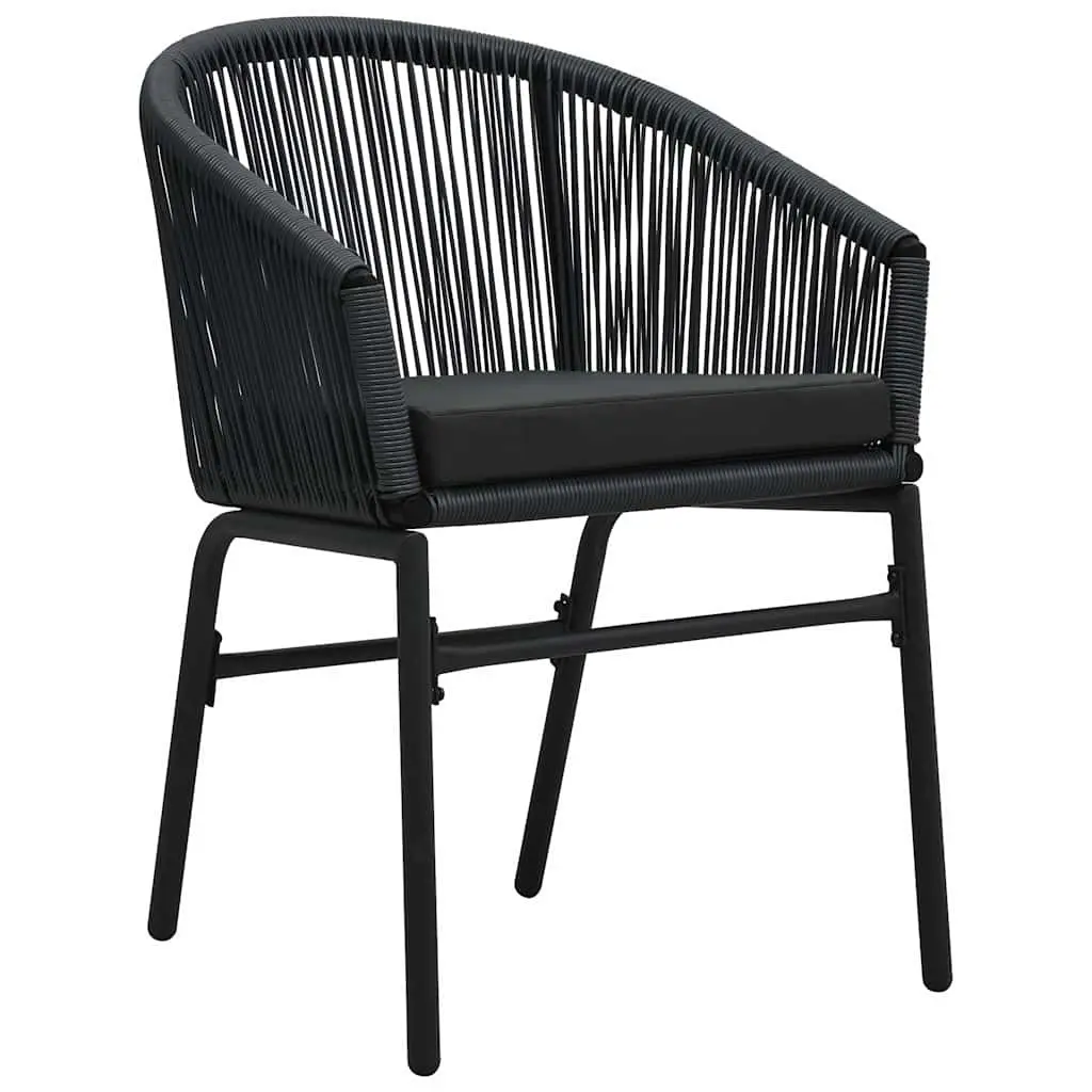 Garden Dining Set 5 Piece Outdoor Furniture Patio Dining Table Black Steel Frame
