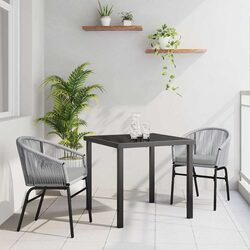 Comfortable Garden Dining Set with Glass Top and Cushions