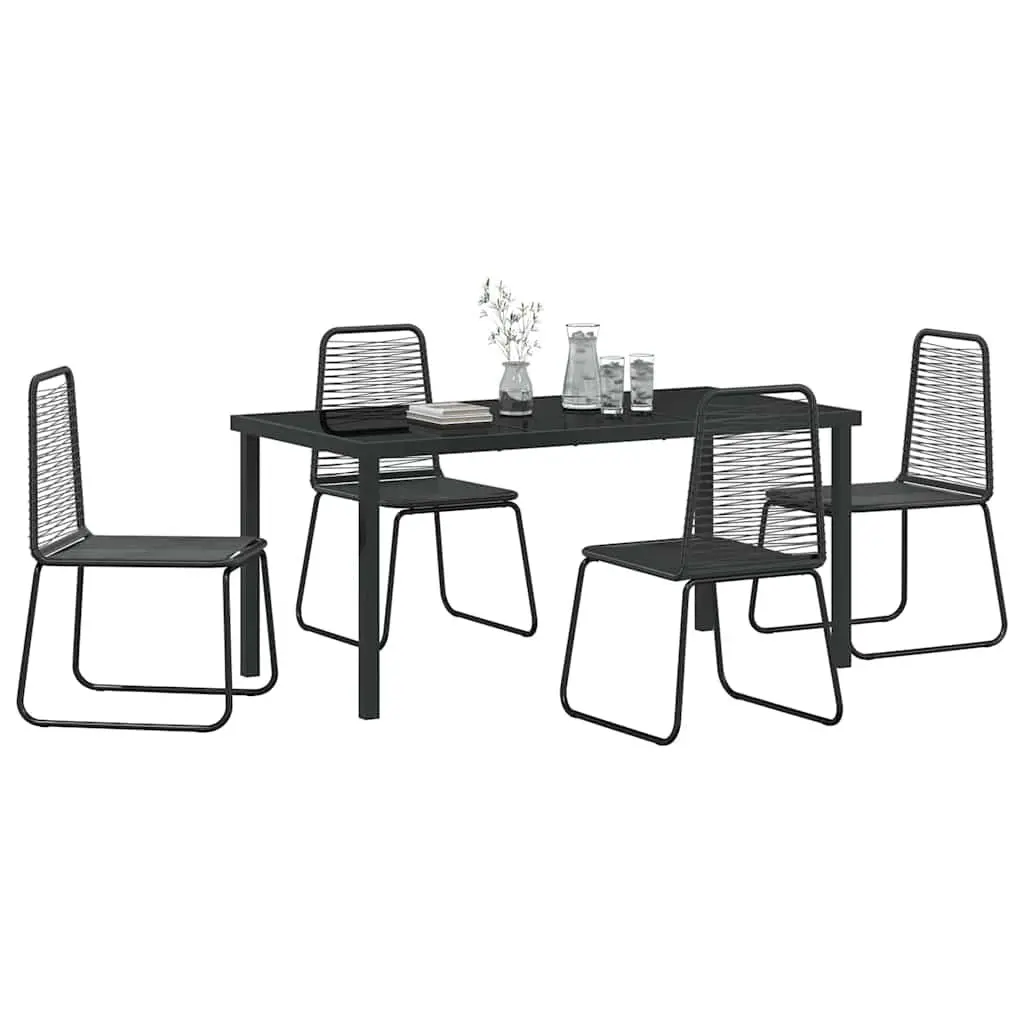 Black Garden Dining Set with Minimal Maintenance