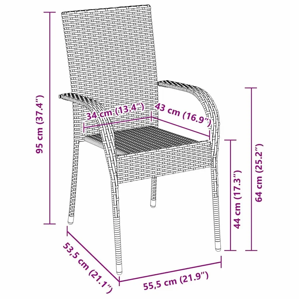 Garden Dining Set Outdoor Furniture 5 Pieces Rectangular Brown Poly Rattan Steel Frame