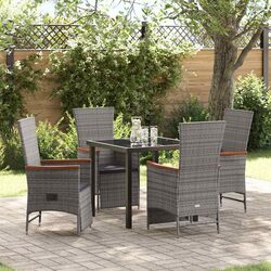 5-Piece Grey Rattan Dining Set: Value and Comfort