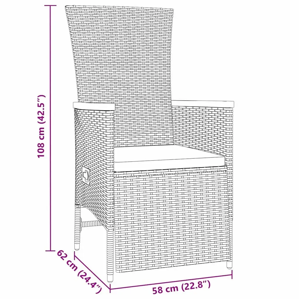 Garden Dining Set 5 Piece Outdoor Furniture Grey Poly Rattan Patio Seating