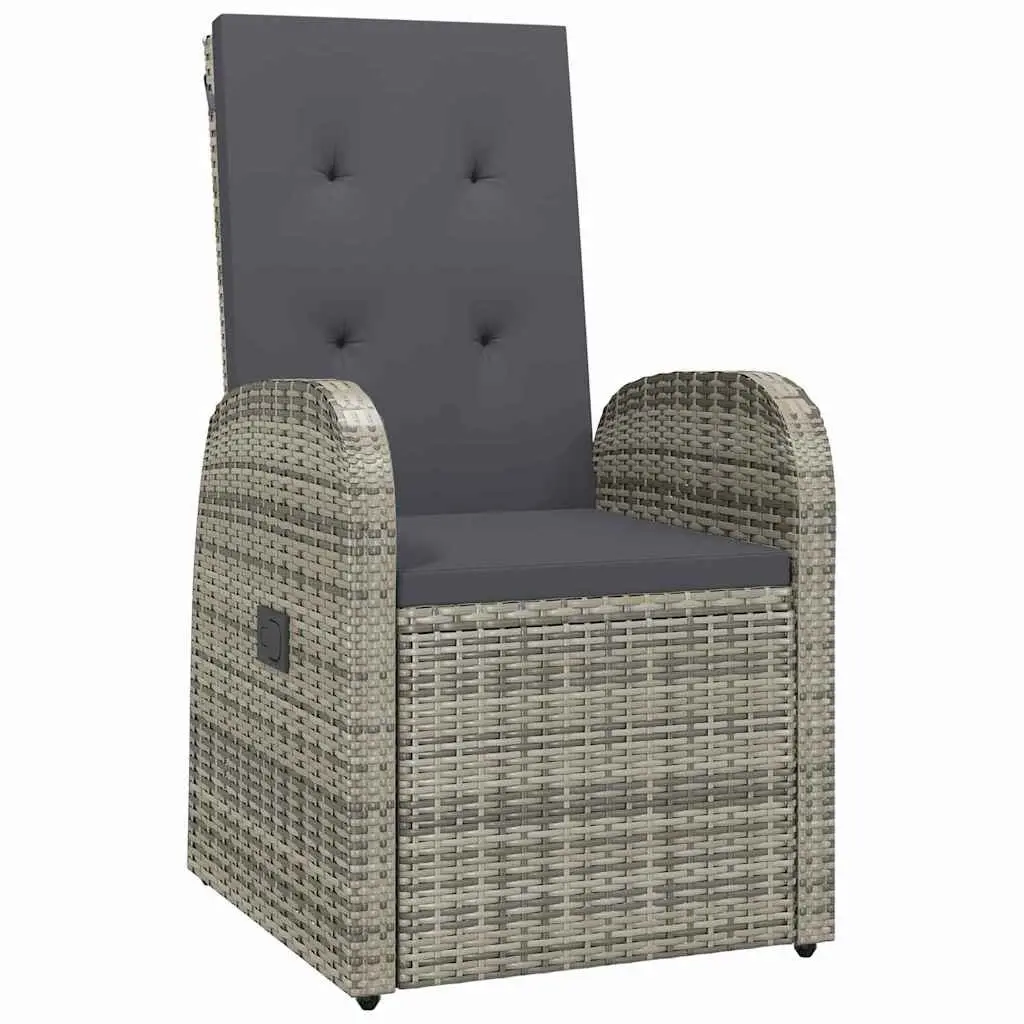 Outdoor Furniture Set 5 Piece Dining Grey Poly Rattan Table and Chairs for Garden and Patio