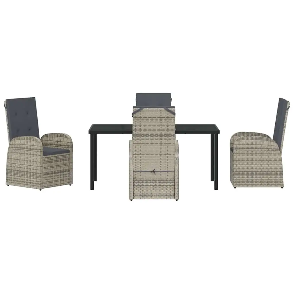 Grey 5 Piece Garden Dining Set with Adjustable Backrests