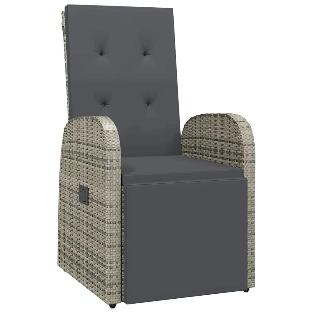 Garden Dining Set 7 Piece Grey Poly Rattan Outdoor Furniture Patio Table Chairs