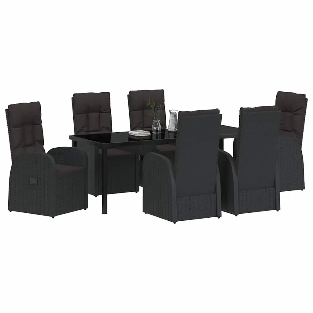 7-Piece Black Outdoor Dining Set