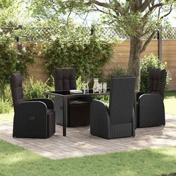 Comfortable 5-Piece Outdoor Dining Set in Black