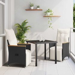Comfortable Garden Dining Set: 3 Pieces with Cushions