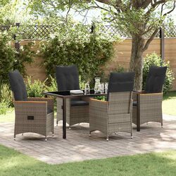 Comfortable 5-Piece Garden Dining Set with Cushions